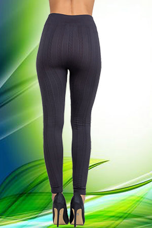 TEXTURED HIGH-WAISTED LEGGINGS