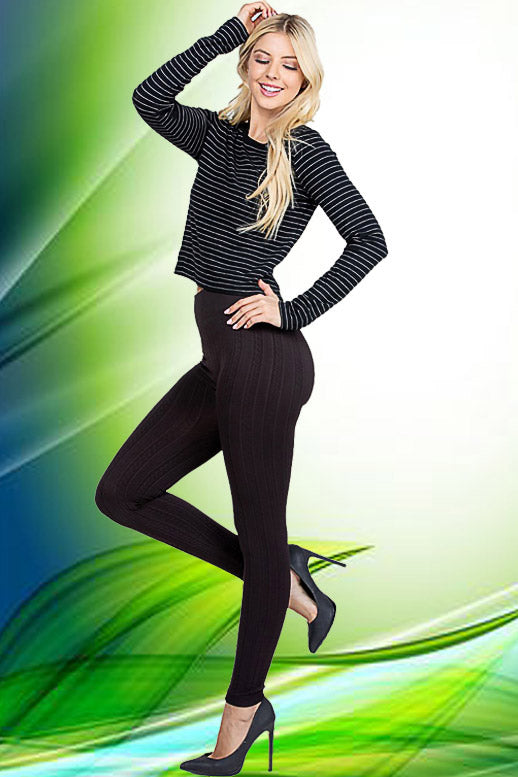 TEXTURED HIGH-WAISTED LEGGINGS