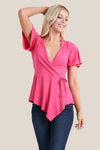 SHORT SLEEVE WRAP SHIRT - Luvin Stuff Boutique