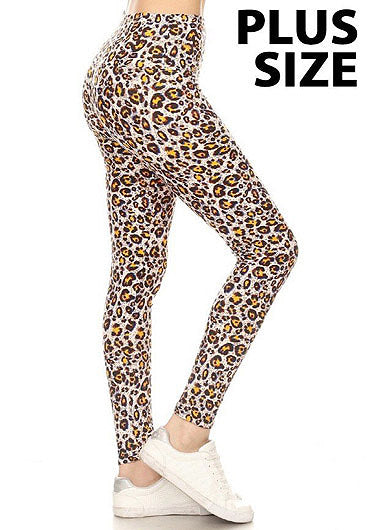 Plus Size Leopard Print Leggings – Blueberry Kisss