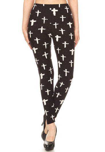 CROSS PRINT LEGGINGS - Luvin Stuff Boutique