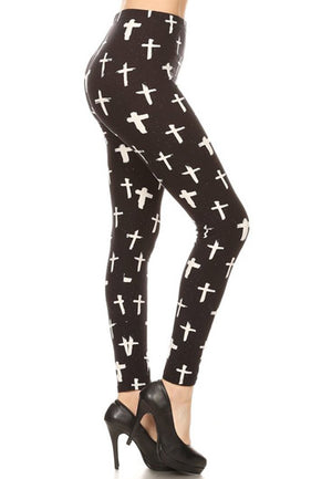 CROSS PRINT LEGGINGS - Luvin Stuff Boutique