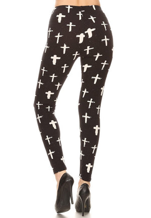 CROSS PRINT LEGGINGS - Luvin Stuff Boutique