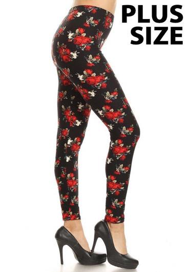 RED ROSES ON BLACK - PLUS SIZE - Luvin Stuff Boutique
