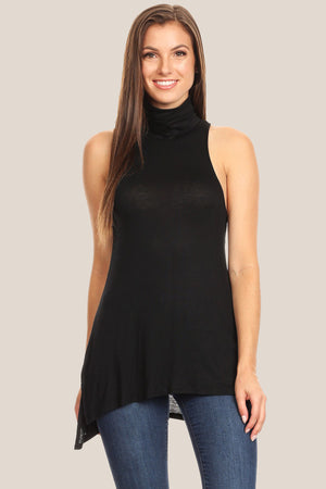 SLEEVELESS TURTLENECK KNIT JERSEY - Luvin Stuff Boutique