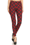 RED AND BLACK PLAID CLASSY LEGGINGS - Luvin Stuff Boutique