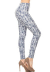 BLUE AND WHITE MULTI PRINT LEGGINGS - Luvin Stuff Boutique