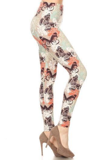 BUTTERFLY FLORAL LEGGINGS - Luvin Stuff Boutique