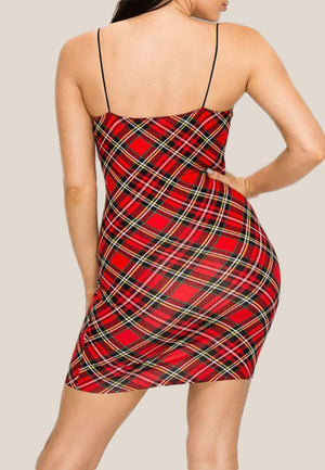 PLAID MINI CAMI DRESS - Luvin Stuff Boutique